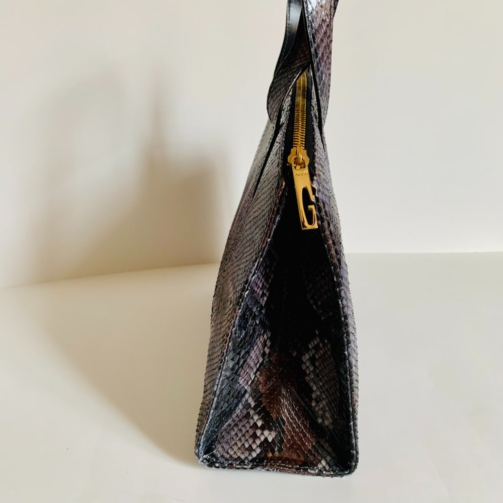 Gucci Vintage Exotic Python Handle Bag With Dust … - image 3
